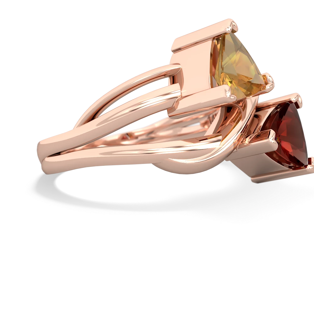 Citrine Split Band Swirl 14K Rose Gold ring R2341