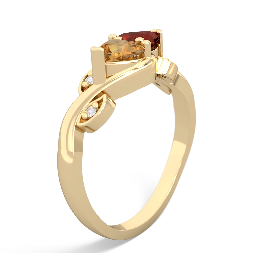 Citrine Floral Elegance 14K Yellow Gold ring R5790