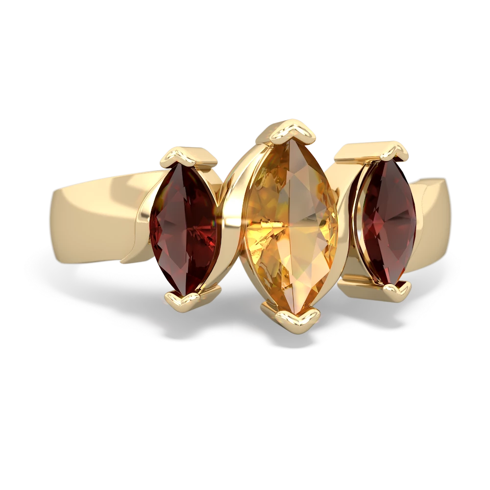Citrine Three Peeks 14K Yellow Gold ring R2433