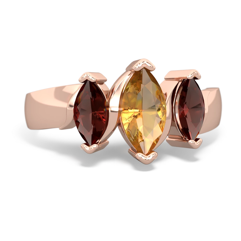 Citrine Three Peeks 14K Rose Gold ring R2433