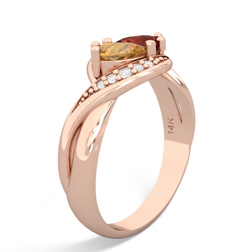 Citrine Summer Winds 14K Rose Gold ring R5342