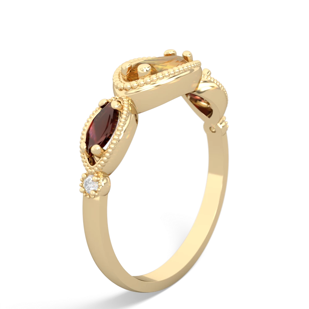 Citrine Milgrain Marquise 14K Yellow Gold ring R5700