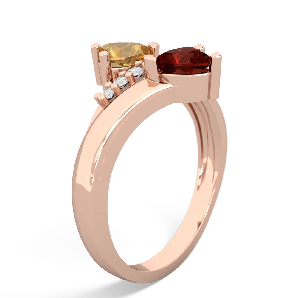 Citrine Heart To Heart 14K Rose Gold ring R2064