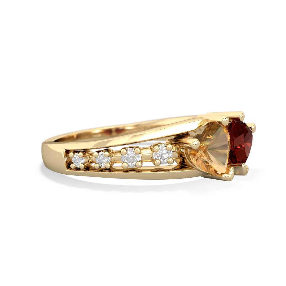 Citrine Heart To Heart 14K Yellow Gold ring R3342