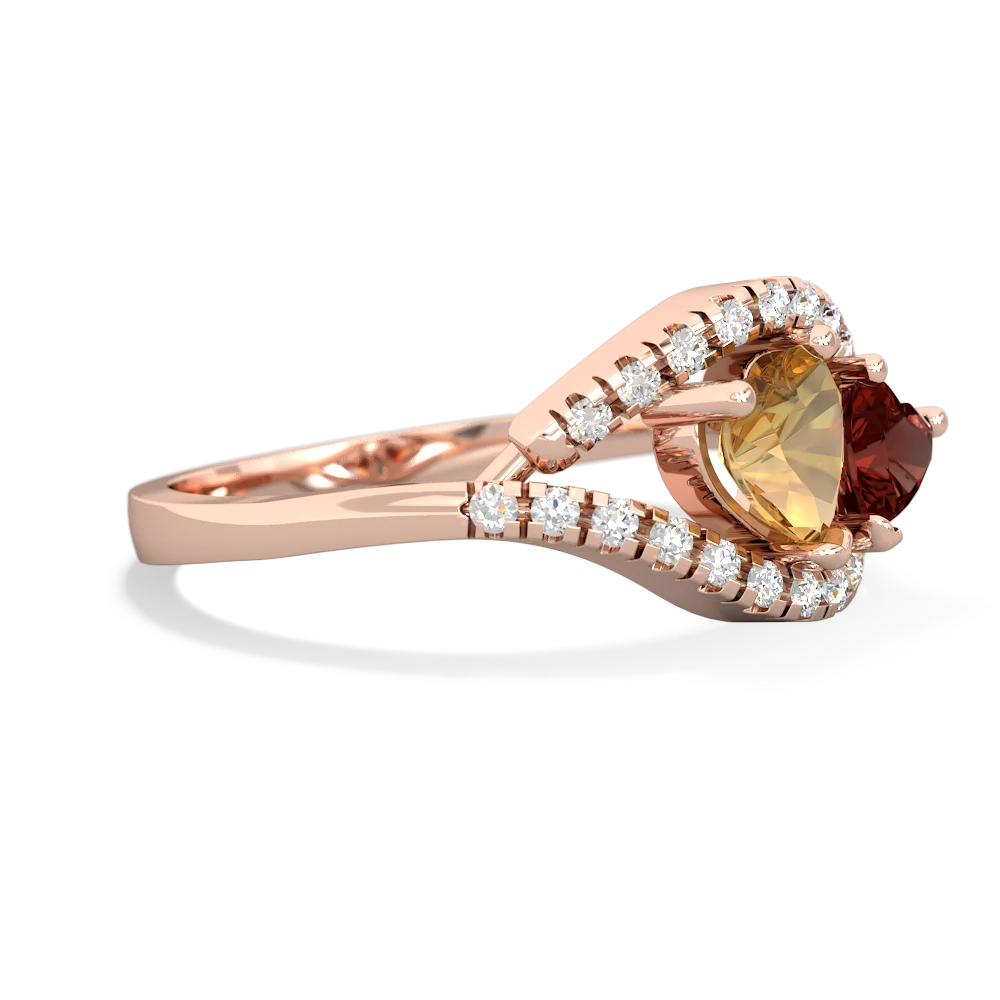 Citrine Mother And Child 14K Rose Gold ring R3010