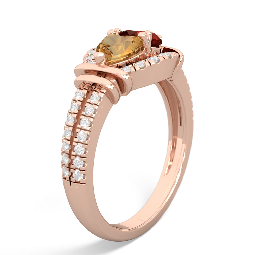 Citrine Art-Deco Keepsake 14K Rose Gold ring R5630