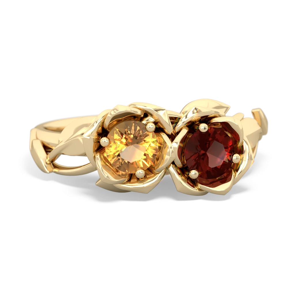 Citrine Rose Garden 14K Yellow Gold ring R5510