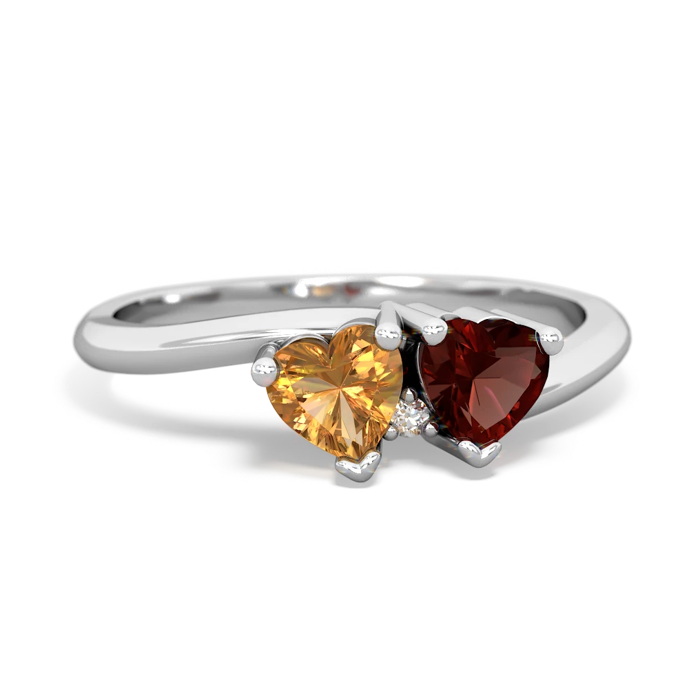 Citrine Sweethearts 14K White Gold ring R5260