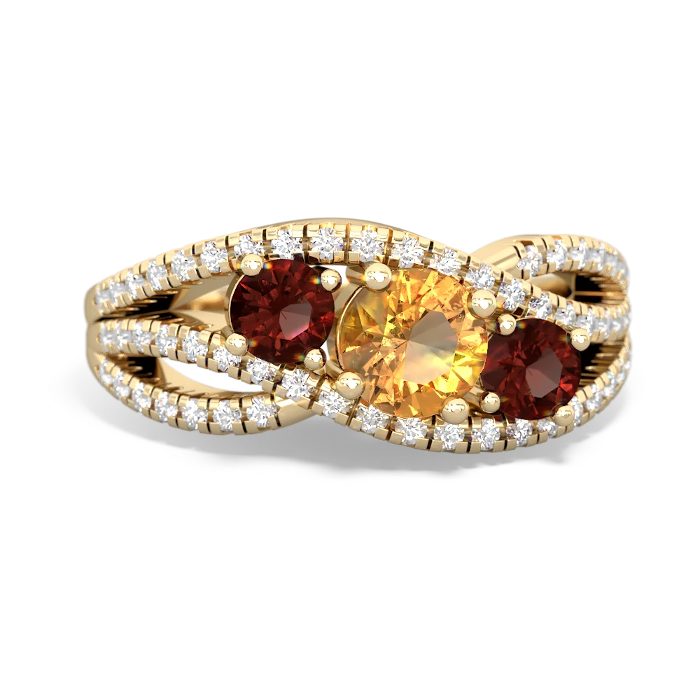 Citrine Three Stone Aurora 14K Yellow Gold ring R3080