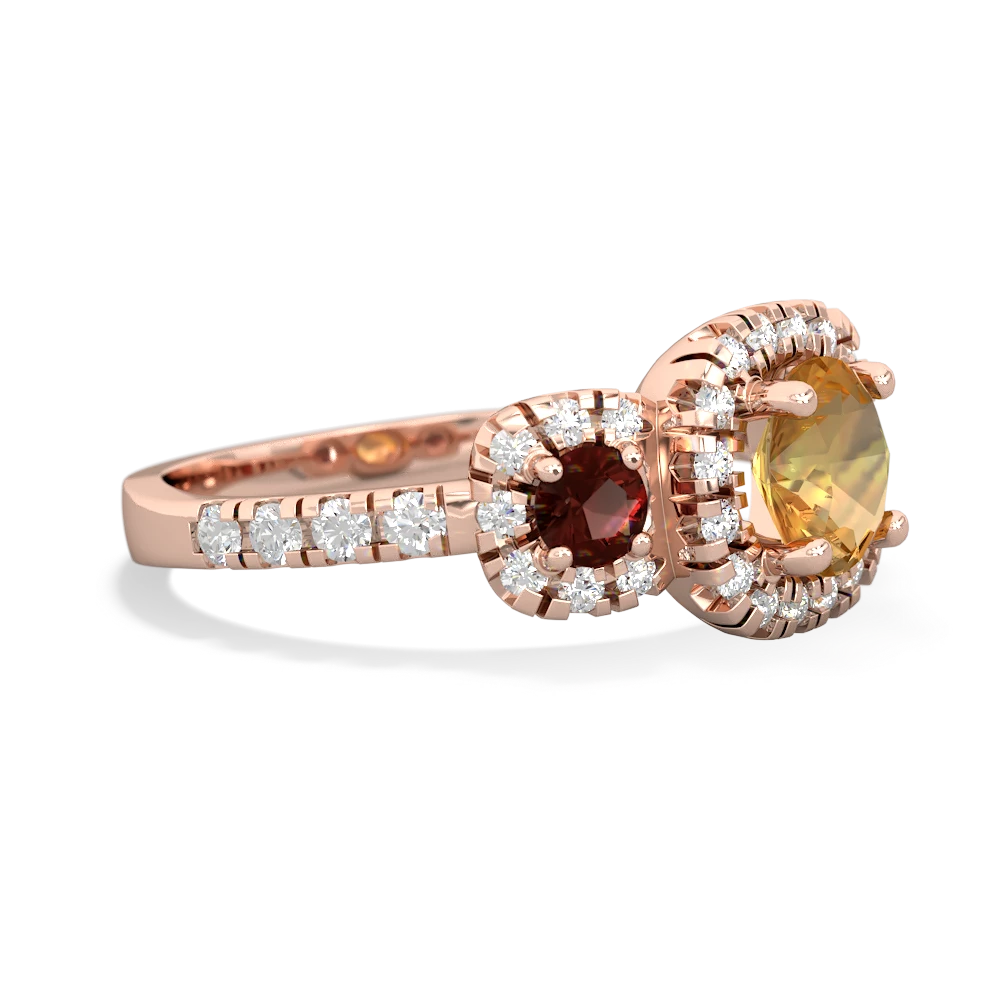 Citrine Regal Halo 14K Rose Gold ring R5350