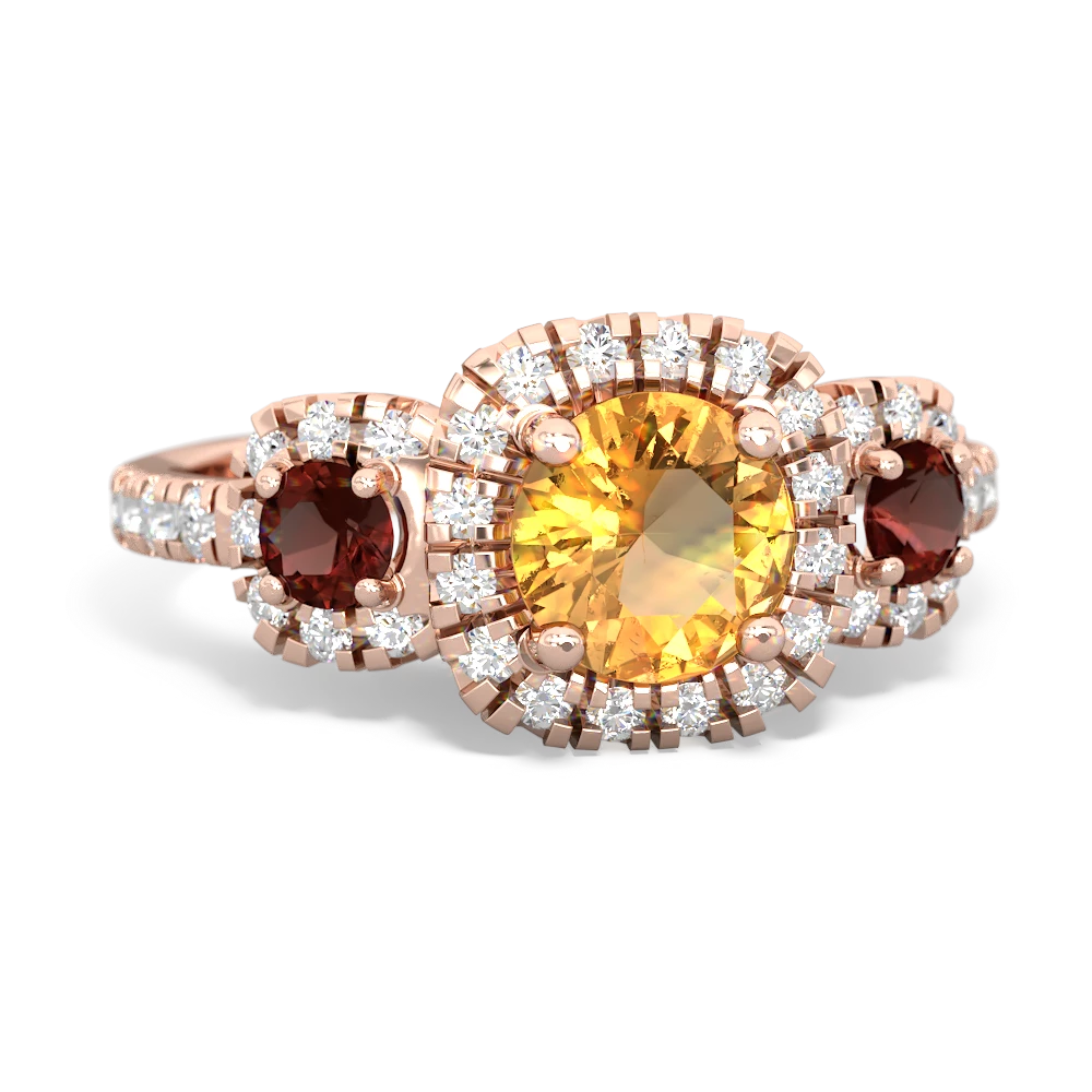 Citrine Regal Halo 14K Rose Gold ring R5350