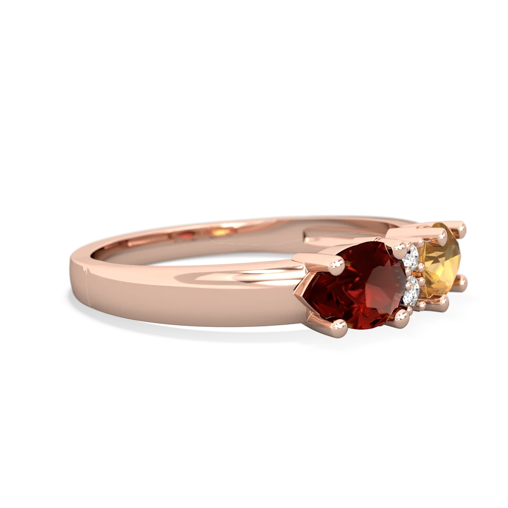 Citrine Pear Bowtie 14K Rose Gold ring R0865