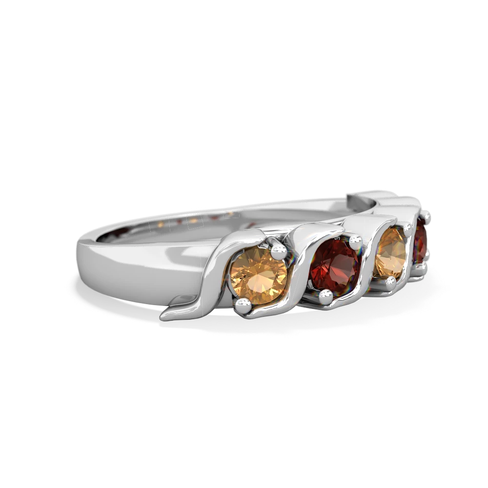 Citrine Anniversary Band 14K White Gold ring R2089