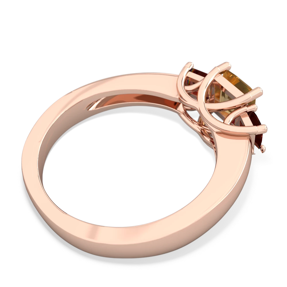 Citrine Three Stone Trellis 14K Rose Gold ring R4015