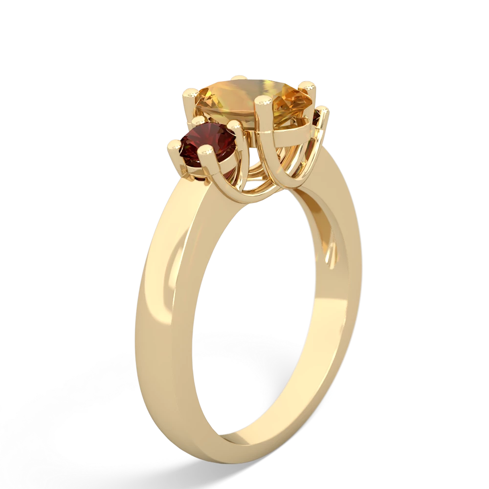 Citrine Three Stone Oval Trellis 14K Yellow Gold ring R4024