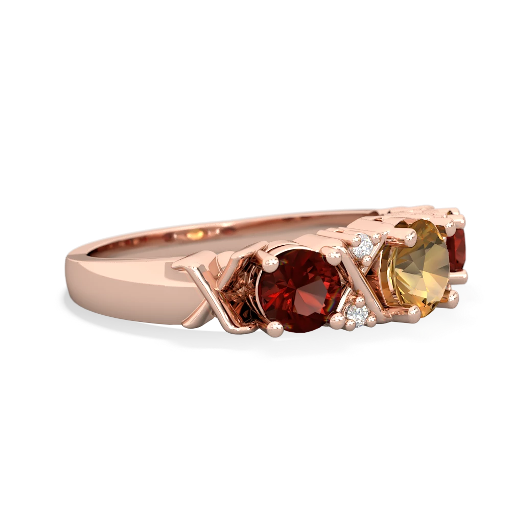 Citrine Hugs And Kisses 14K Rose Gold ring R5016