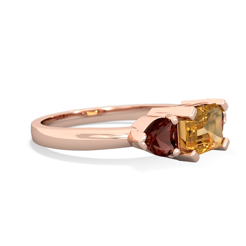 Citrine Three Stone 14K Rose Gold ring R5235