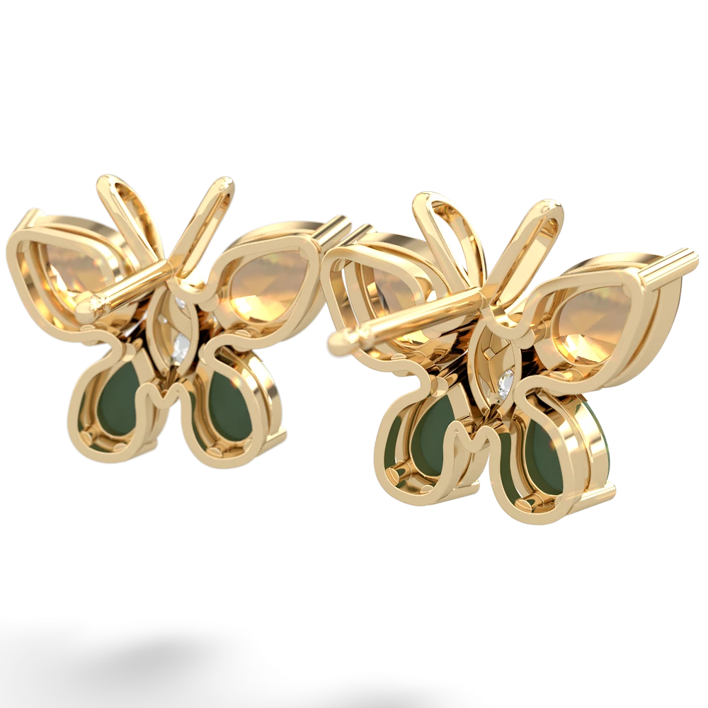 Citrine Butterfly 14K Yellow Gold earrings E2215