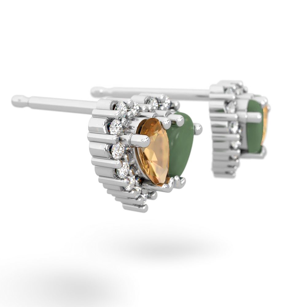 Citrine Halo 14K White Gold earrings E7008