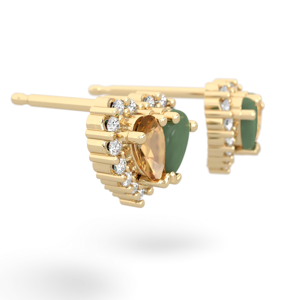 Citrine Halo 14K Yellow Gold earrings E7008