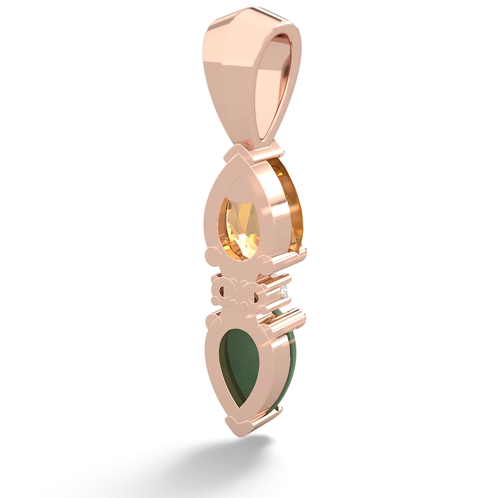 Citrine Bowtie Drop 14K Rose Gold pendant P0865