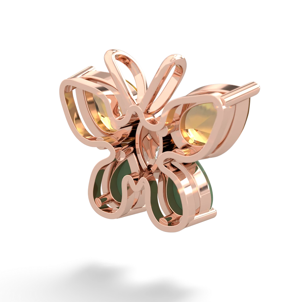 Citrine Butterfly 14K Rose Gold pendant P2215