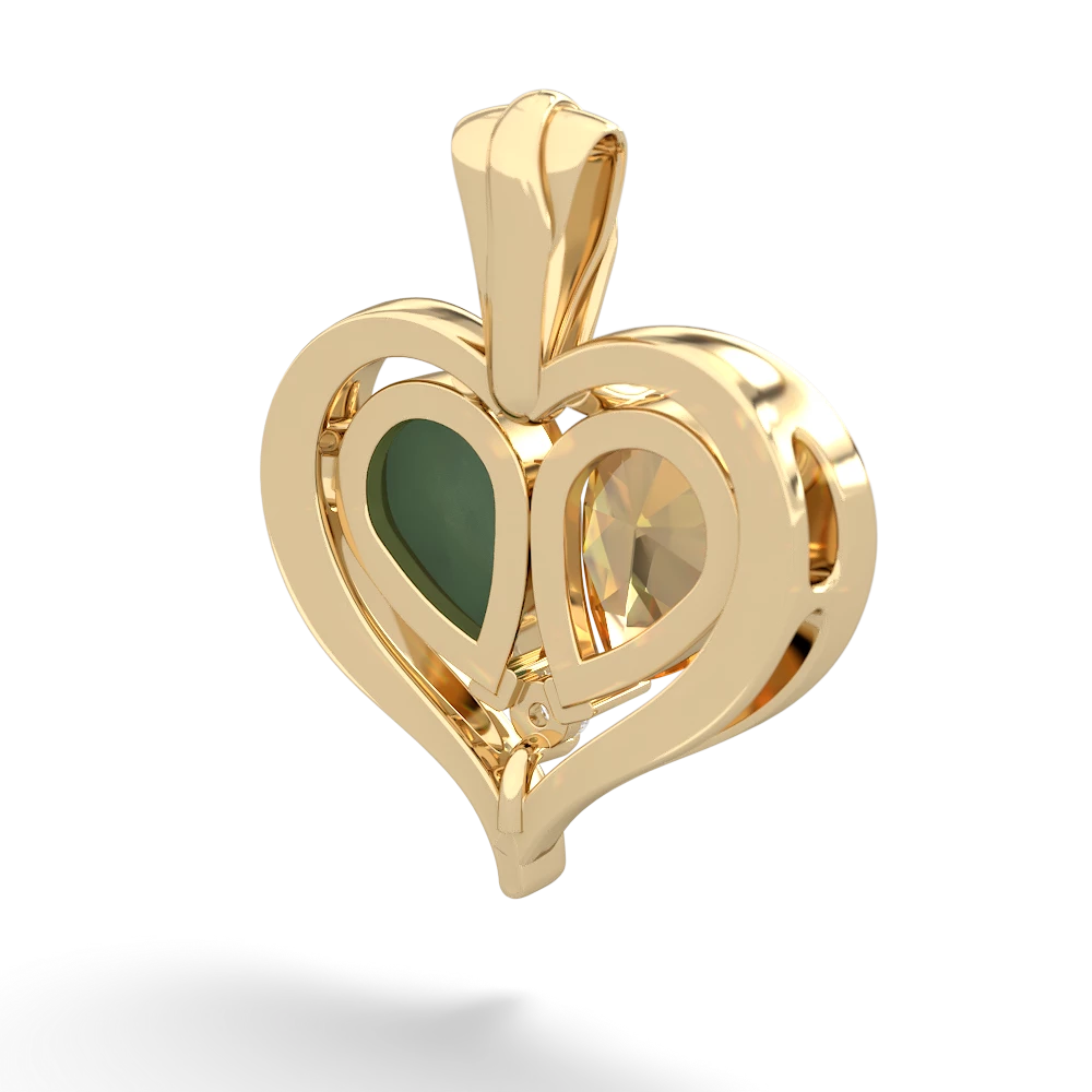 Citrine Two Become One 14K Yellow Gold pendant P5330