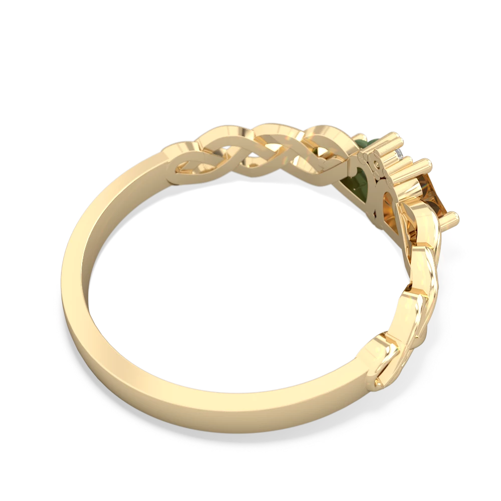 Citrine Heart To Heart Braid 14K Yellow Gold ring R5870