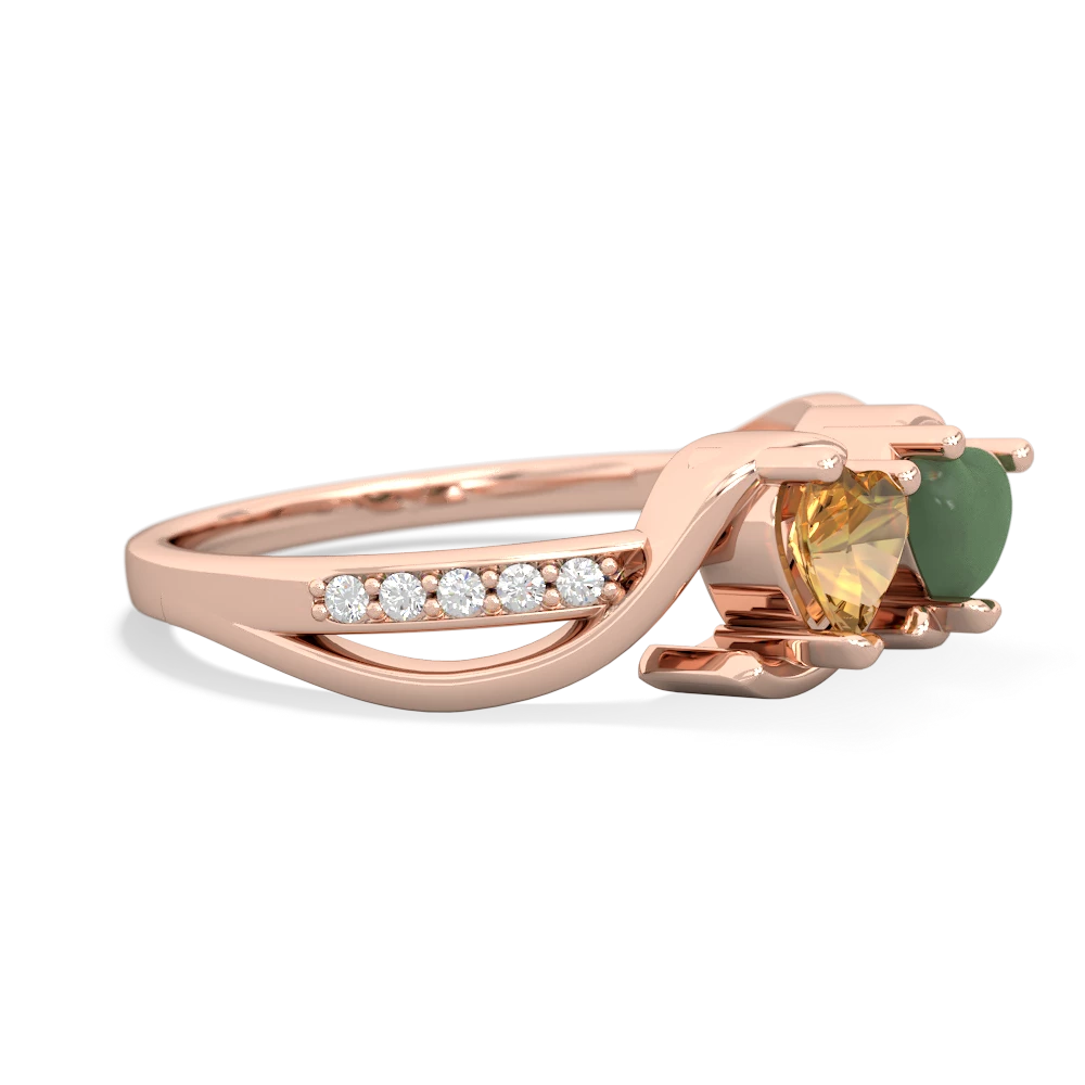 Citrine Side By Side 14K Rose Gold ring R3090