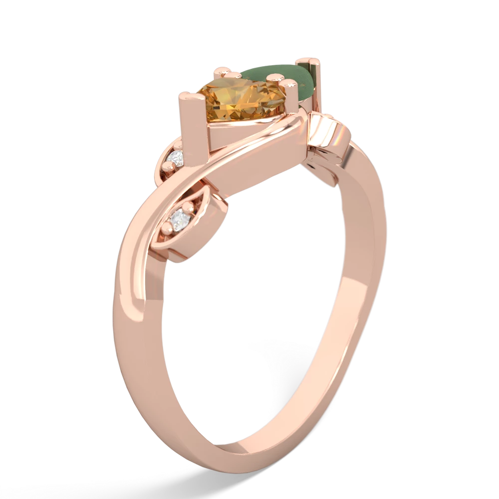 Citrine Floral Elegance 14K Rose Gold ring R5790