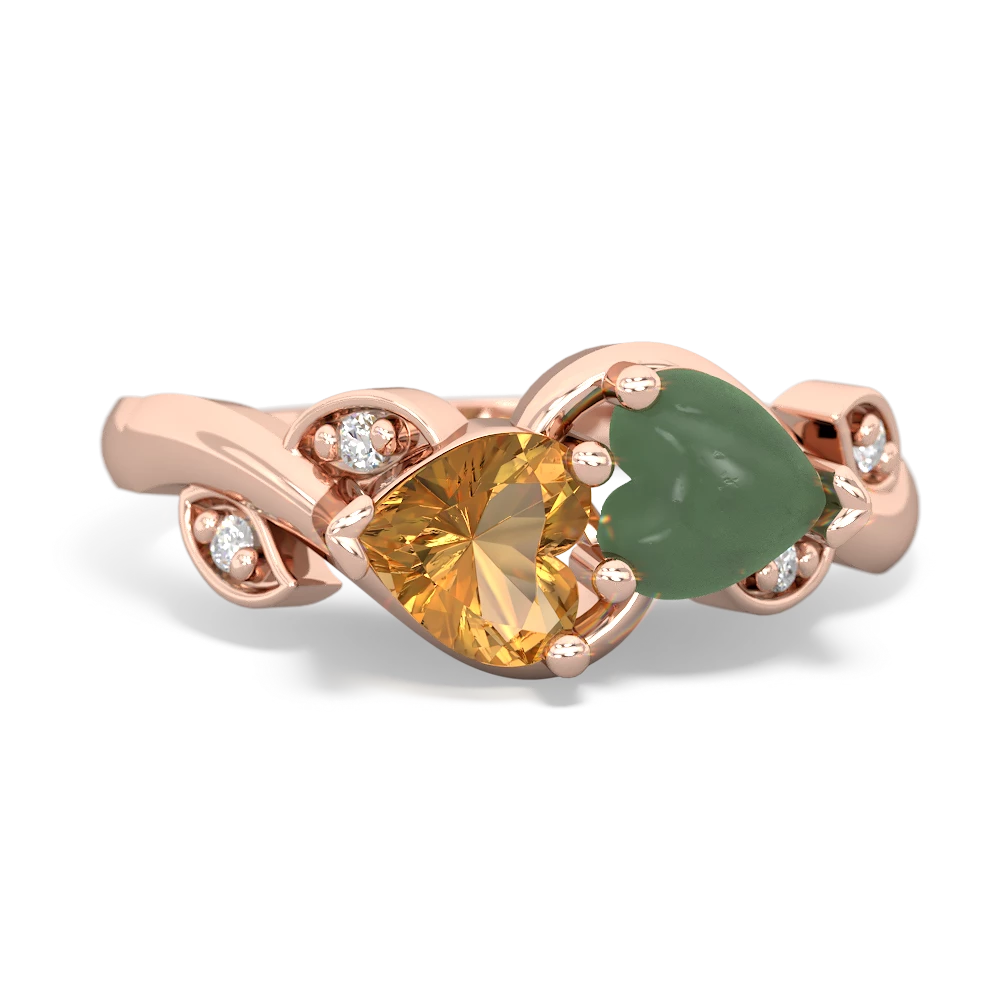 Citrine Floral Elegance 14K Rose Gold ring R5790