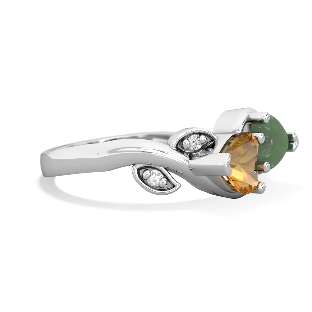 Citrine Floral Elegance 14K White Gold ring R5790