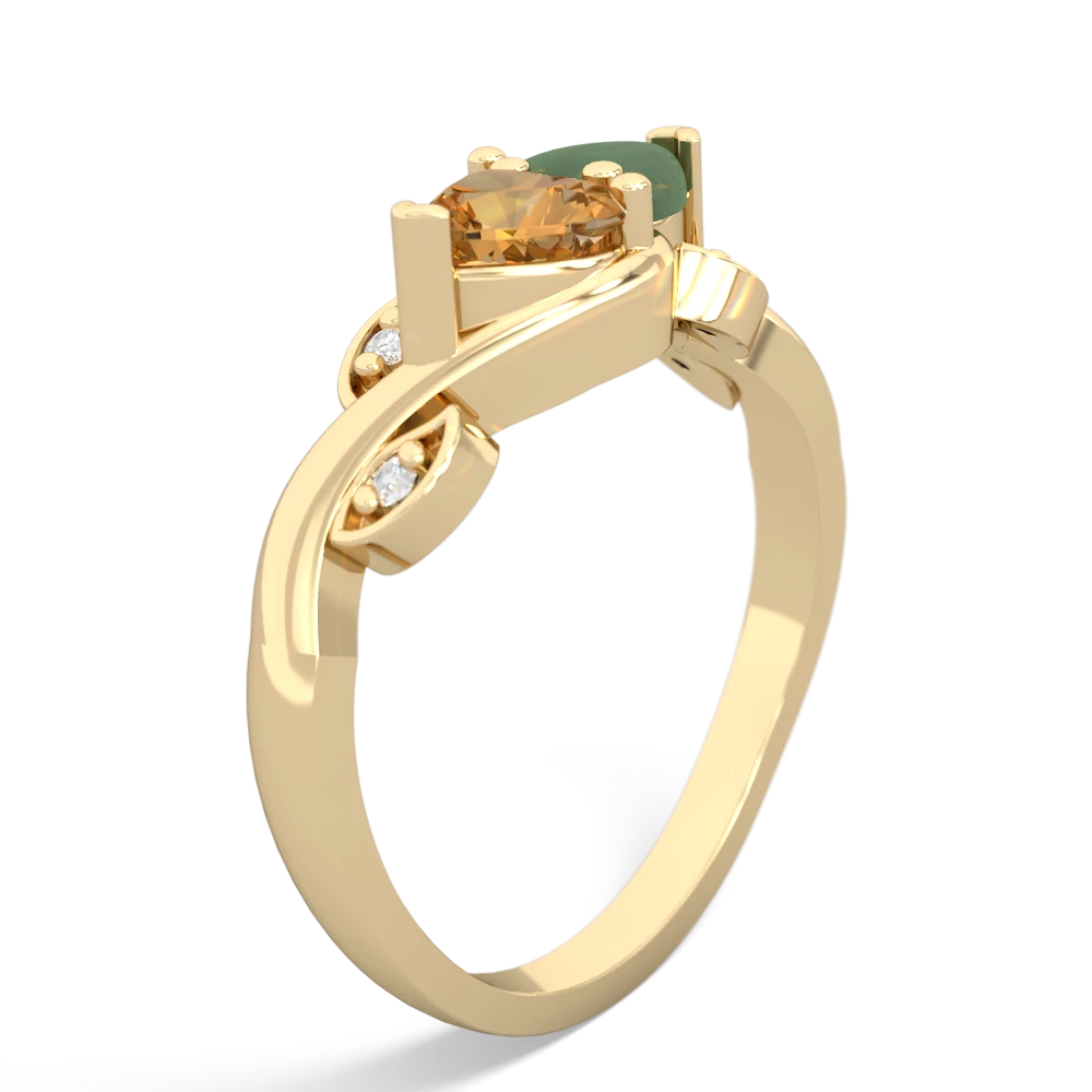 Citrine Floral Elegance 14K Yellow Gold ring R5790