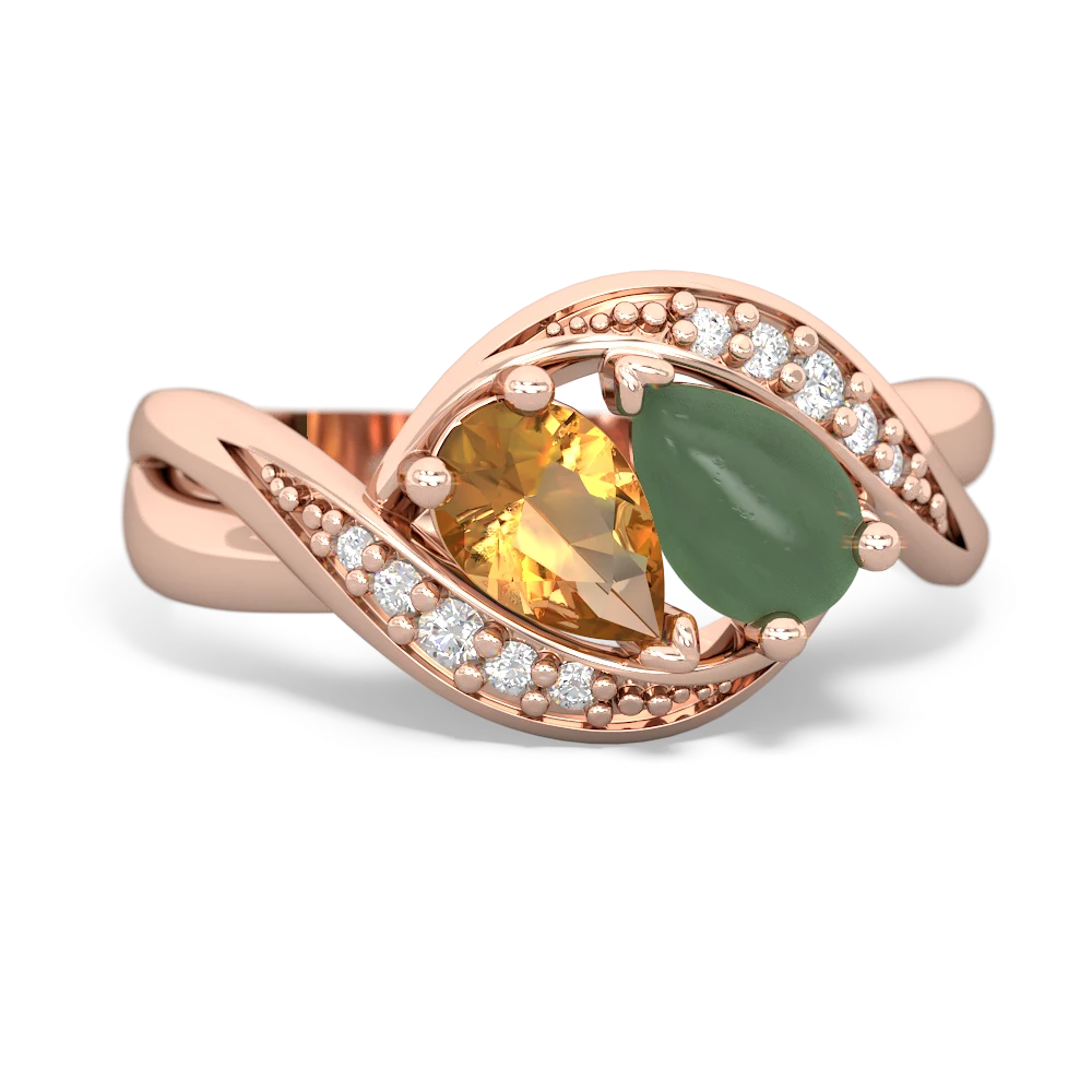 Citrine Summer Winds 14K Rose Gold ring R5342