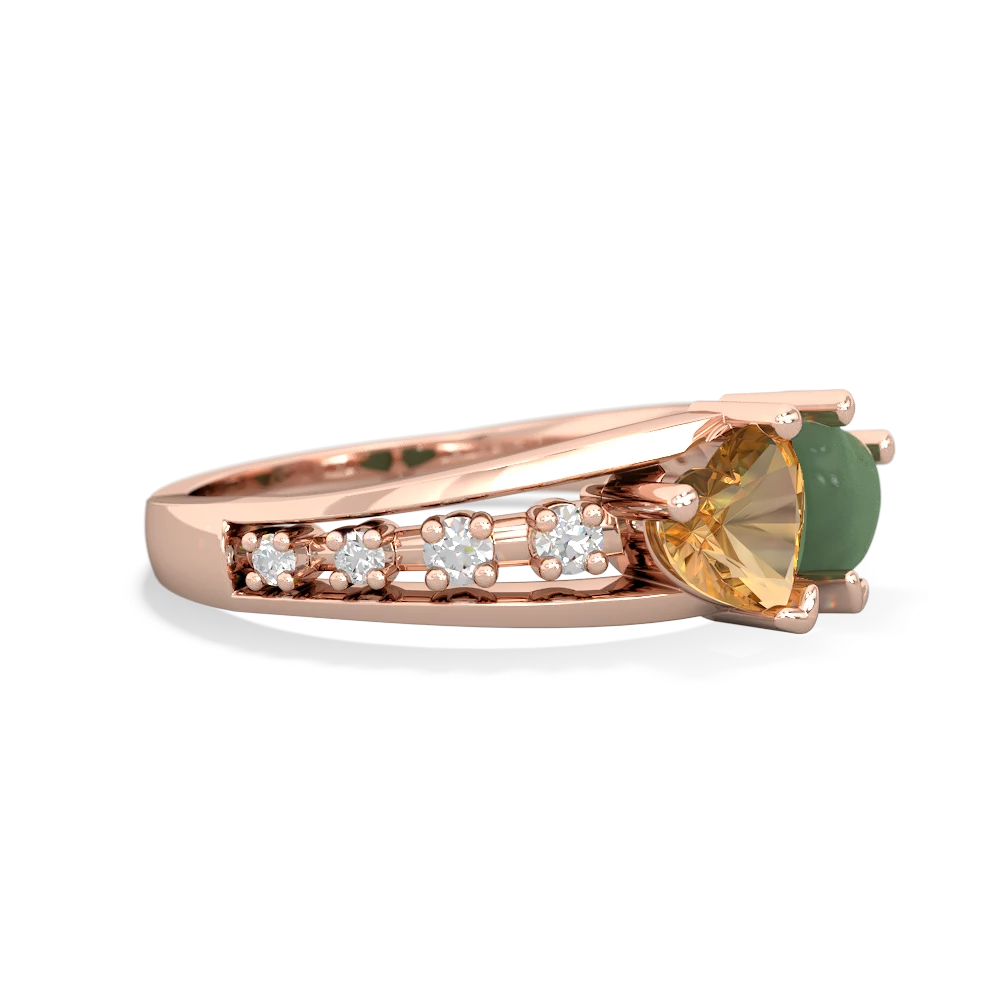 Citrine Heart To Heart 14K Rose Gold ring R3342