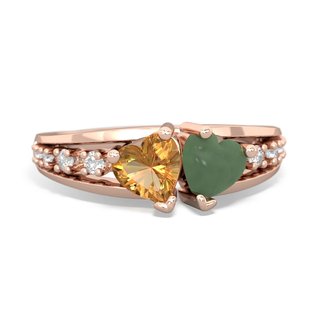 Citrine Heart To Heart 14K Rose Gold ring R3342