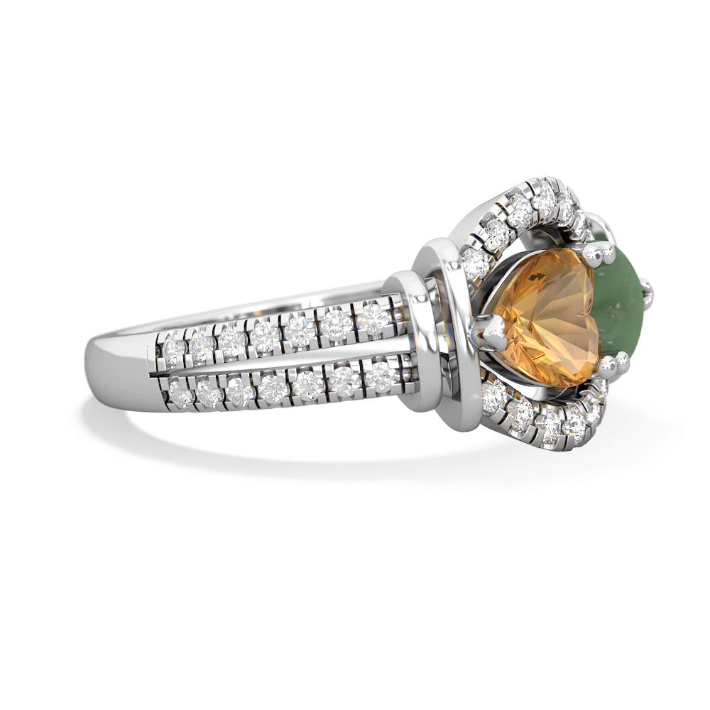 Citrine Art-Deco Keepsake 14K White Gold ring R5630