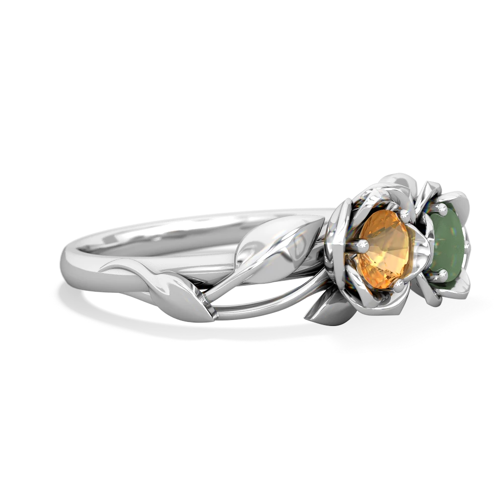 Citrine Rose Garden 14K White Gold ring R5510