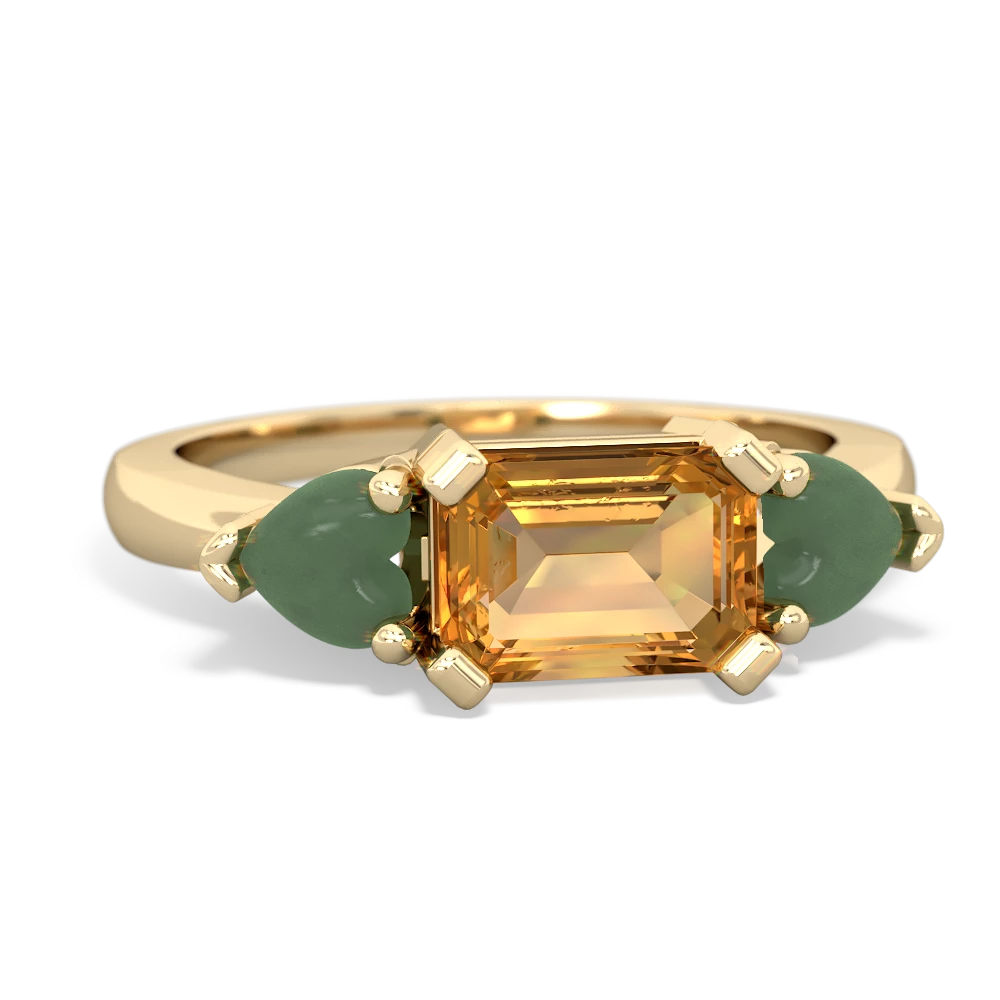 Citrine Three Stone 14K Yellow Gold ring R5235