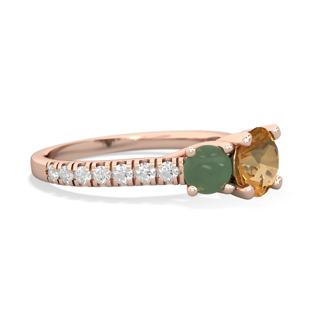 Citrine Pave Trellis 14K Rose Gold ring R5500