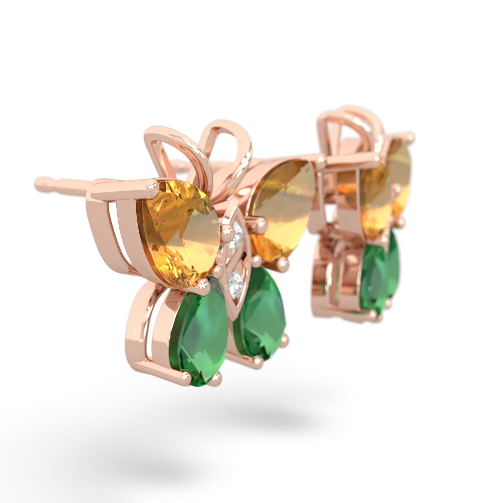 Citrine Butterfly 14K Rose Gold earrings E2215