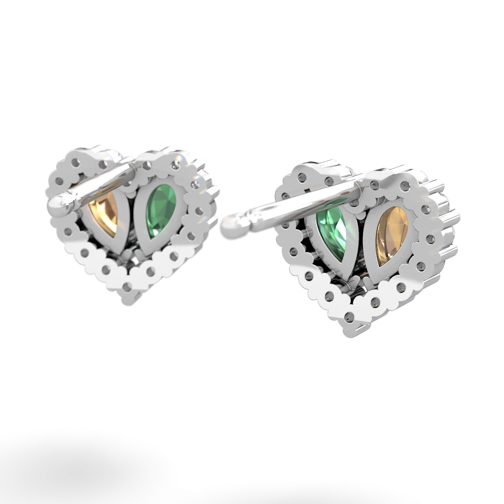 Citrine Halo 14K White Gold earrings E7008
