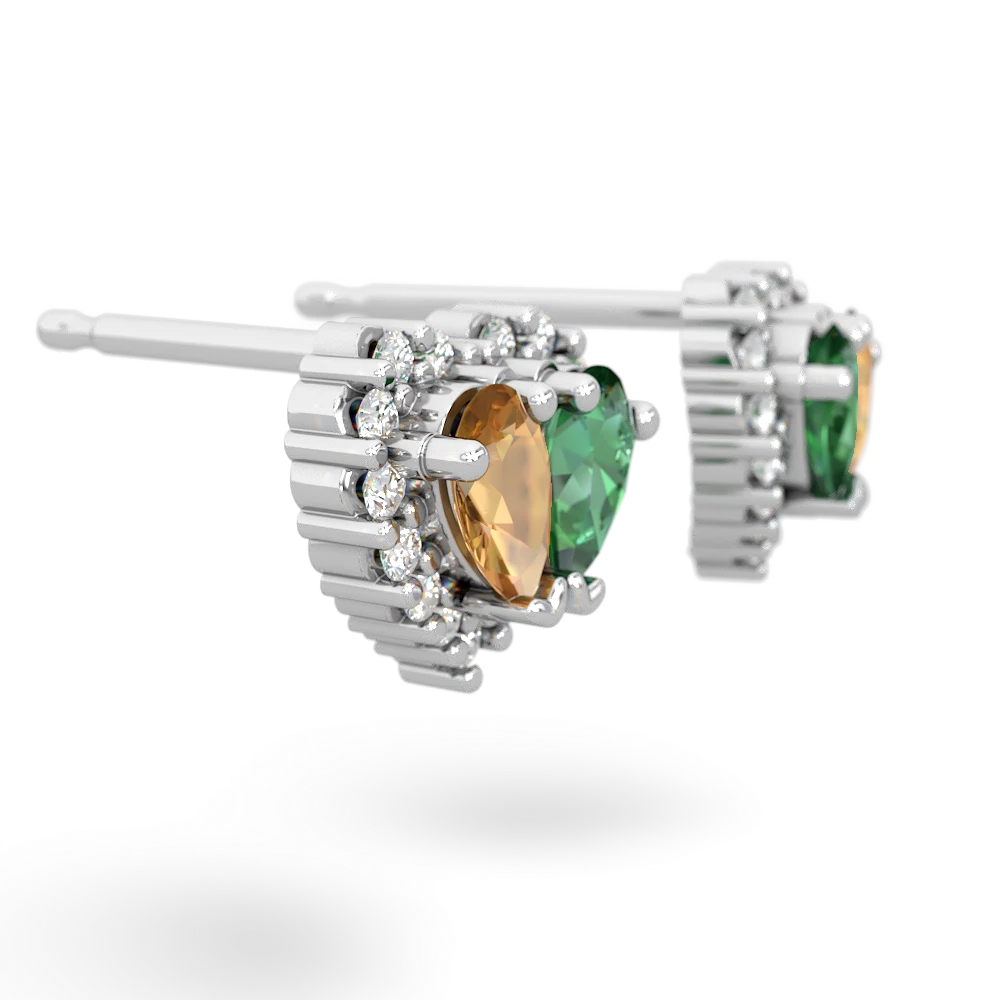 Citrine Halo 14K White Gold earrings E7008