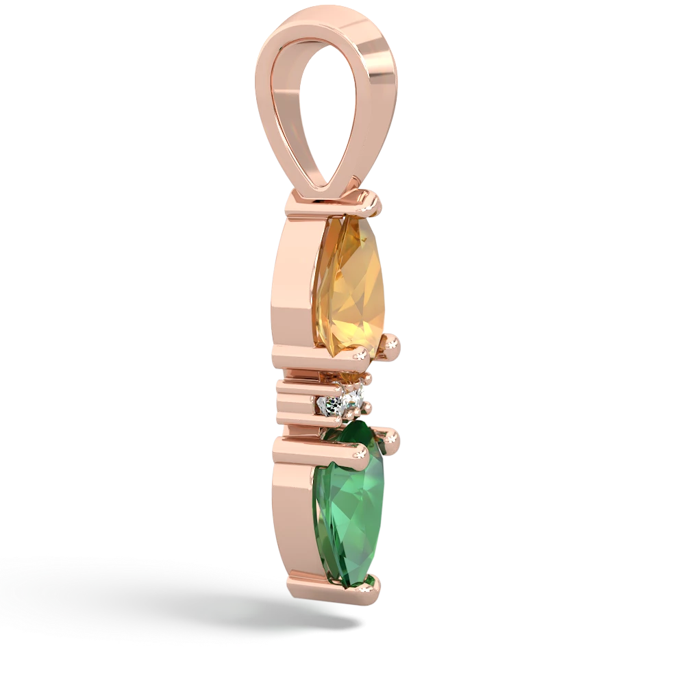 Citrine Bowtie Drop 14K Rose Gold pendant P0865