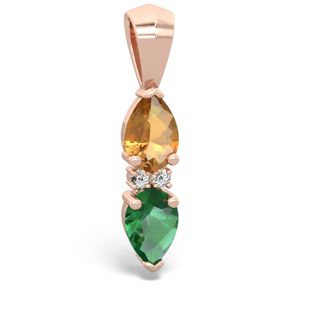 Citrine Bowtie Drop 14K Rose Gold pendant P0865