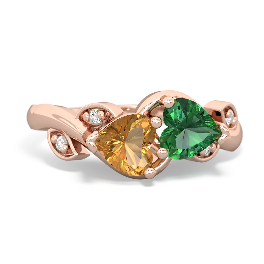 Citrine Floral Elegance 14K Rose Gold ring R5790