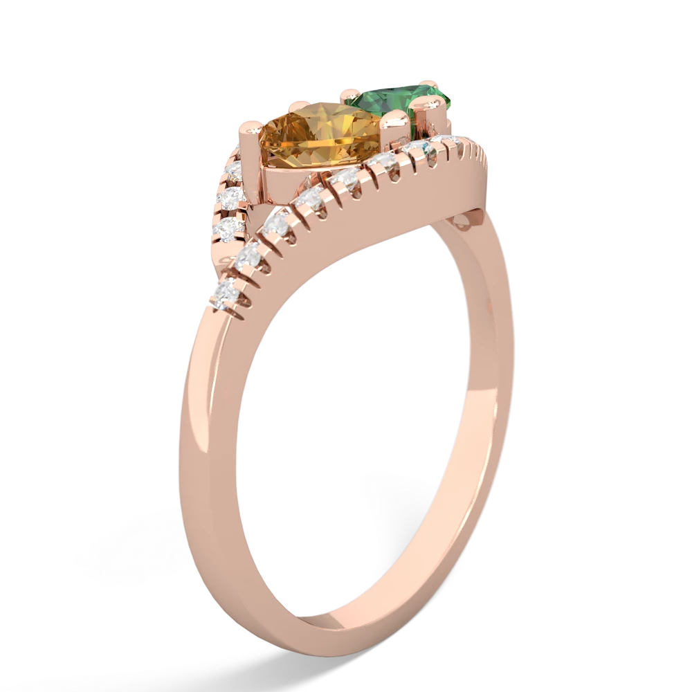 Citrine Mother And Child 14K Rose Gold ring R3010