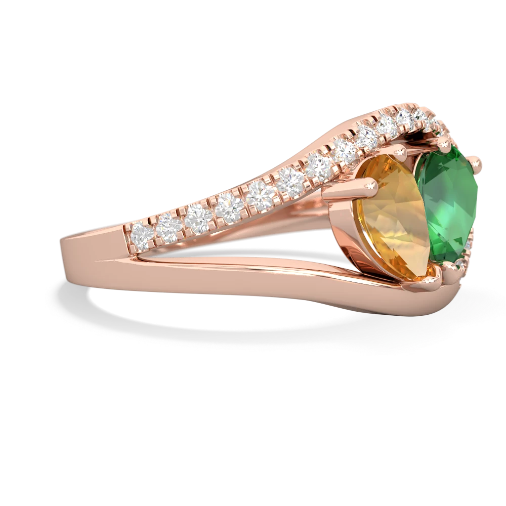 Citrine Nestled Heart Keepsake 14K Rose Gold ring R5650