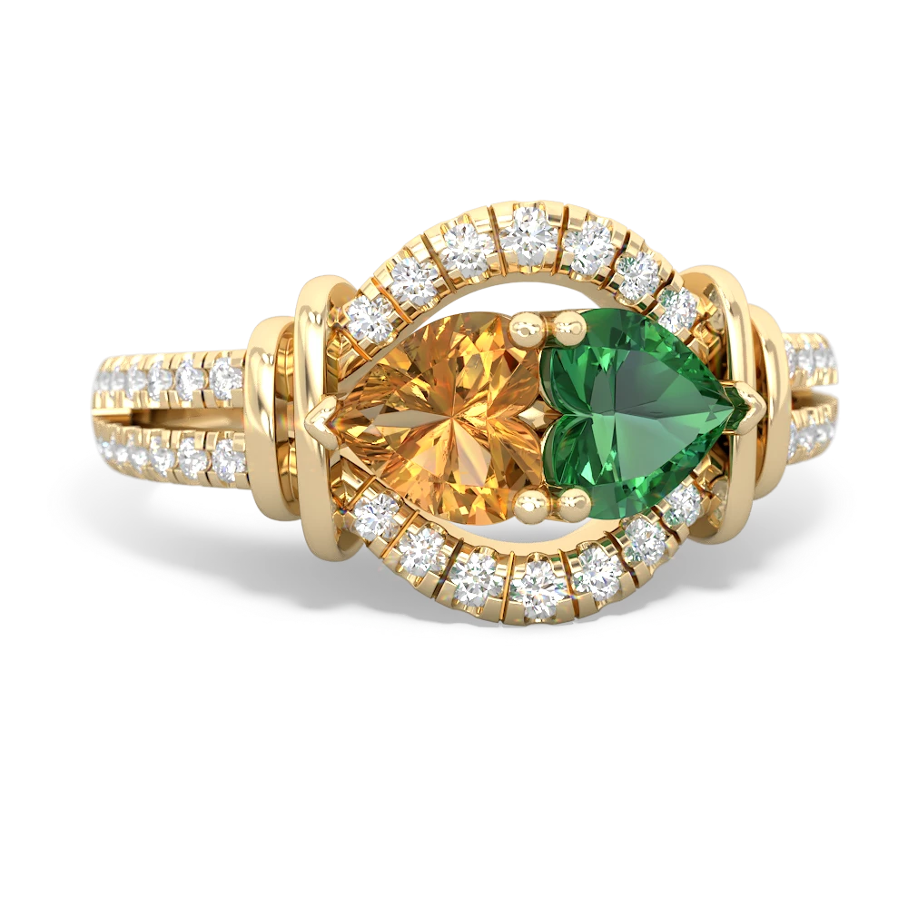 Citrine Art-Deco Keepsake 14K Yellow Gold ring R5630