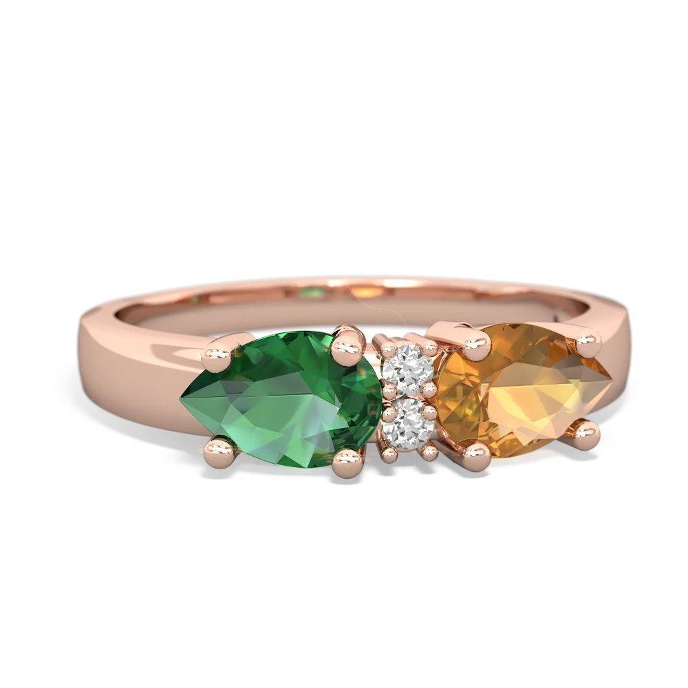 Citrine Pear Bowtie 14K Rose Gold ring R0865